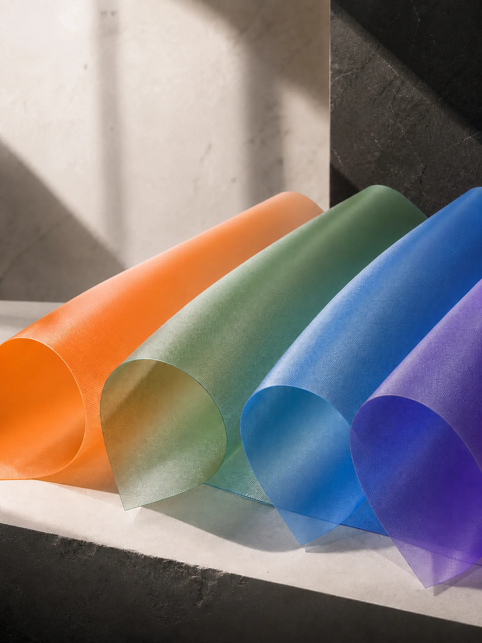 Colored Translucent Frosted Film — Light passes, details don't