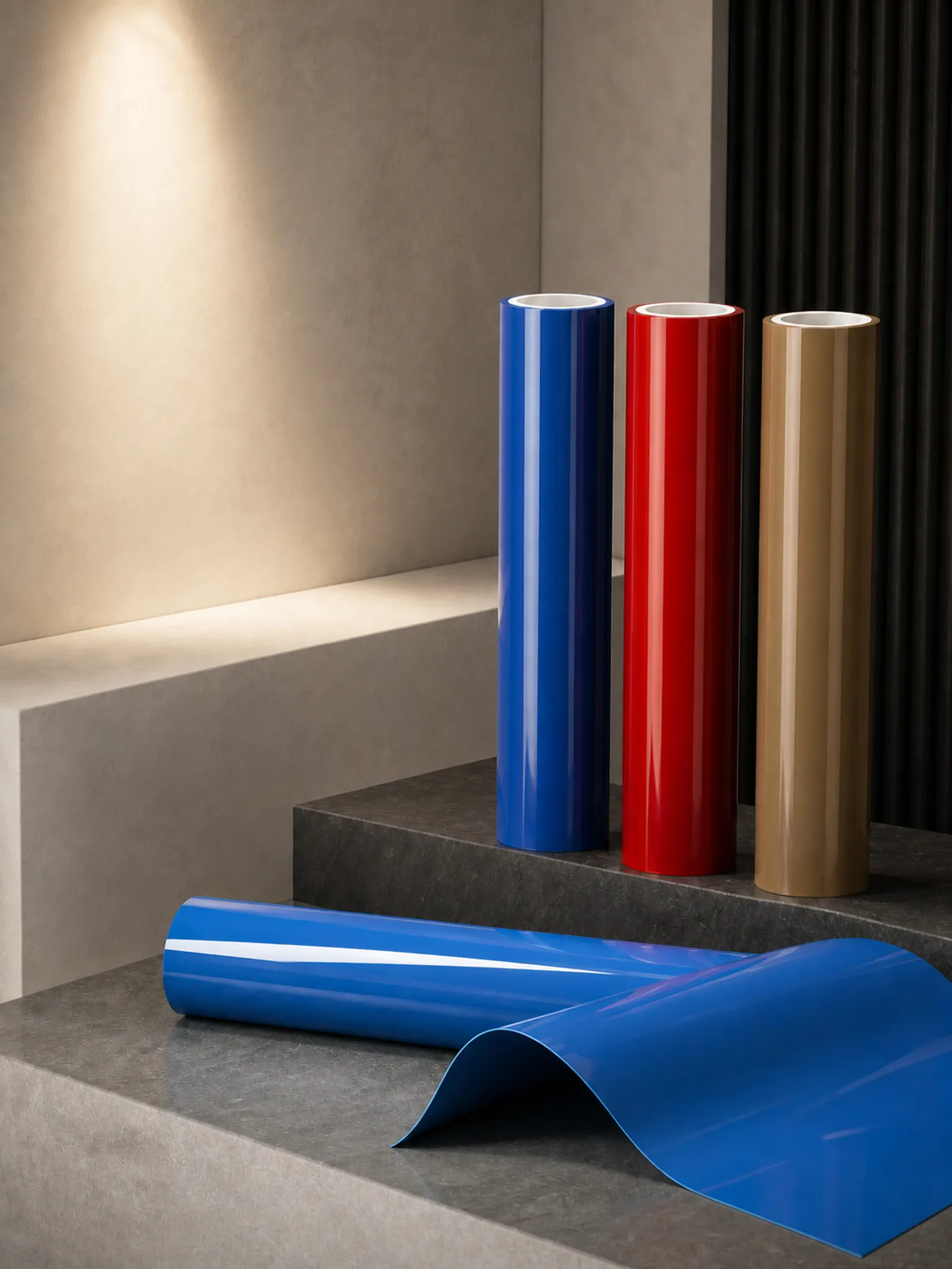 Opaque Solid-Color Glossy Film — Regular rolls — no random creases, no pitting