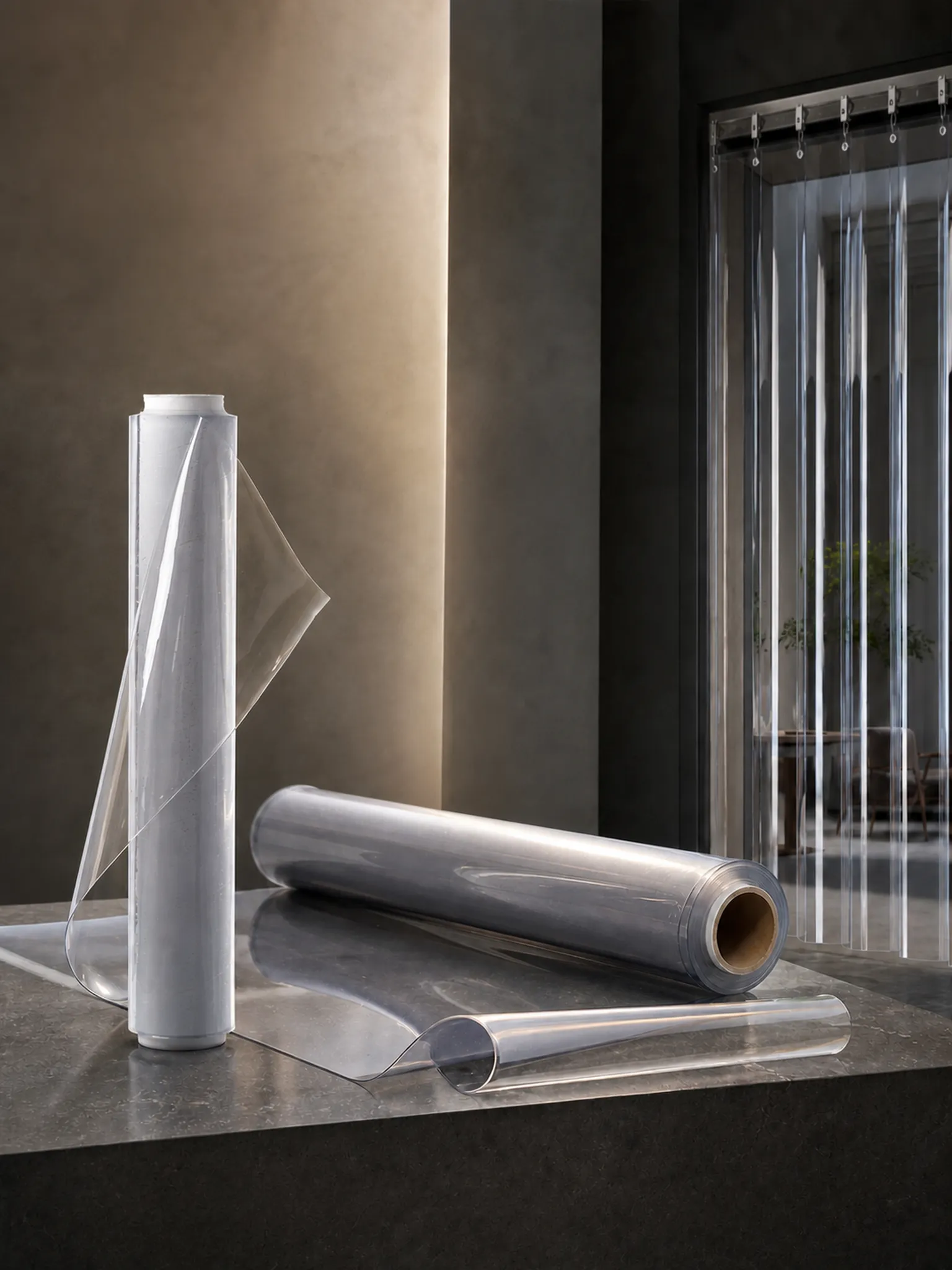 Clear PVC Soft Glass — Reads the table surface through the sheet