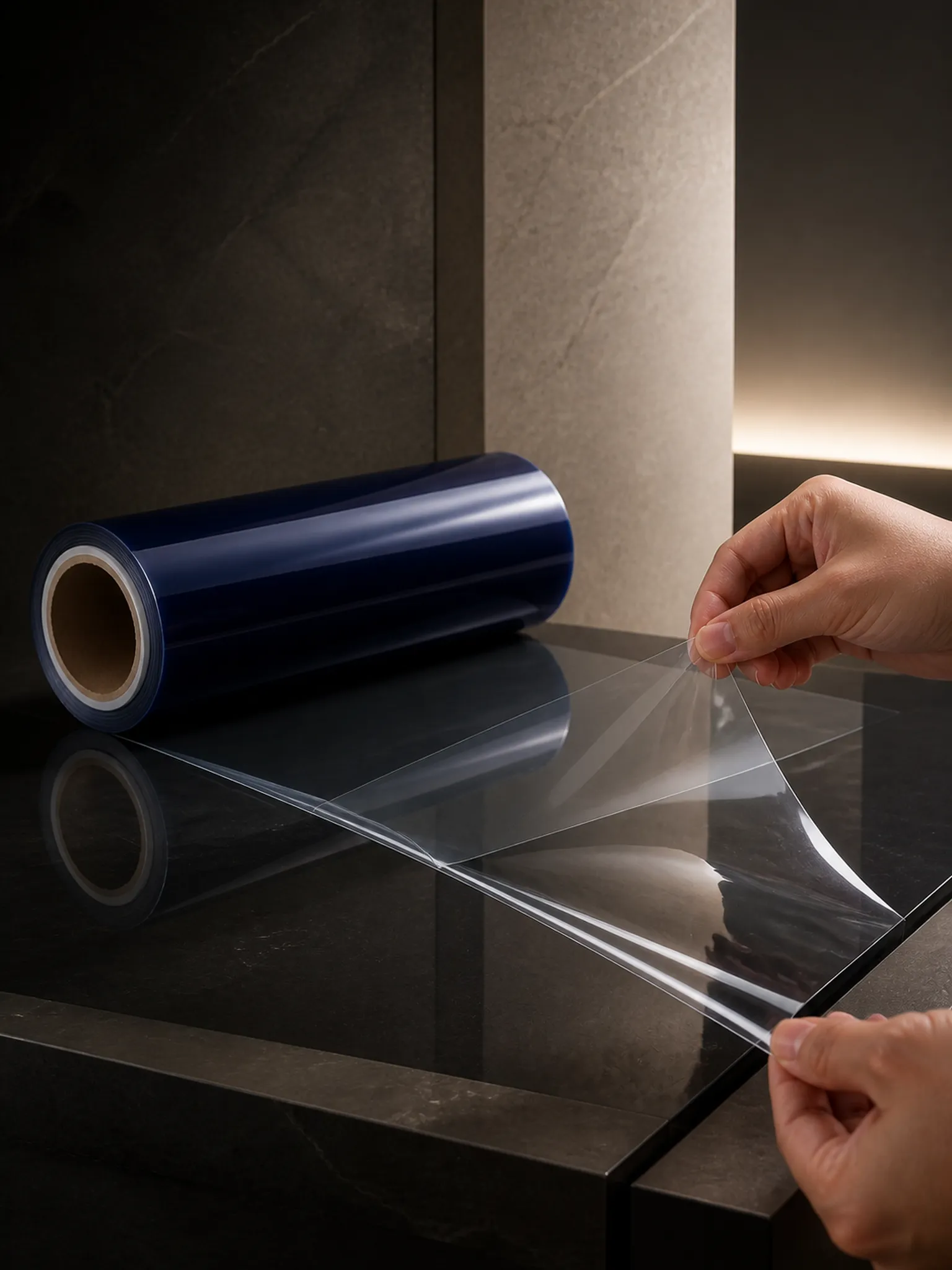 Static Cling PVC Film — Peels clean off glass & mirrors