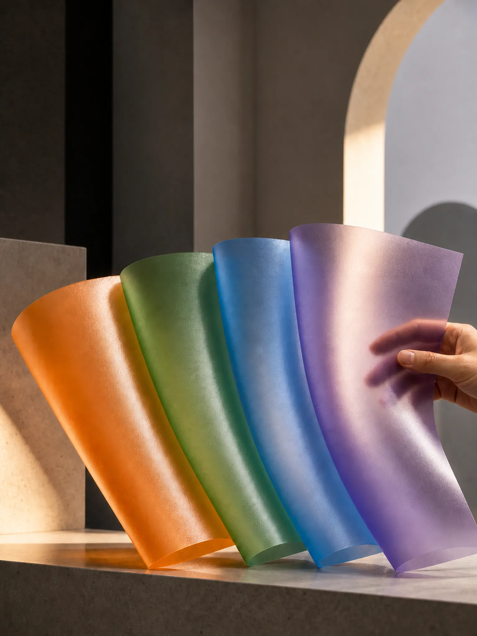 Colored Translucent Frosted Film — Effective width set by the pattern roller
