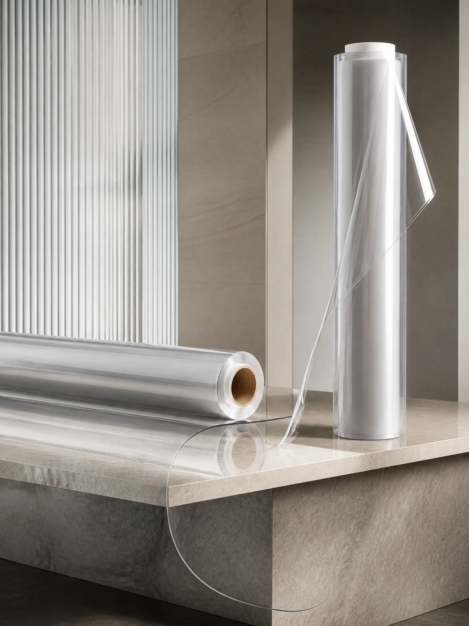 Clear PVC Soft Glass — Test a small area near heat sources & fresh finishes