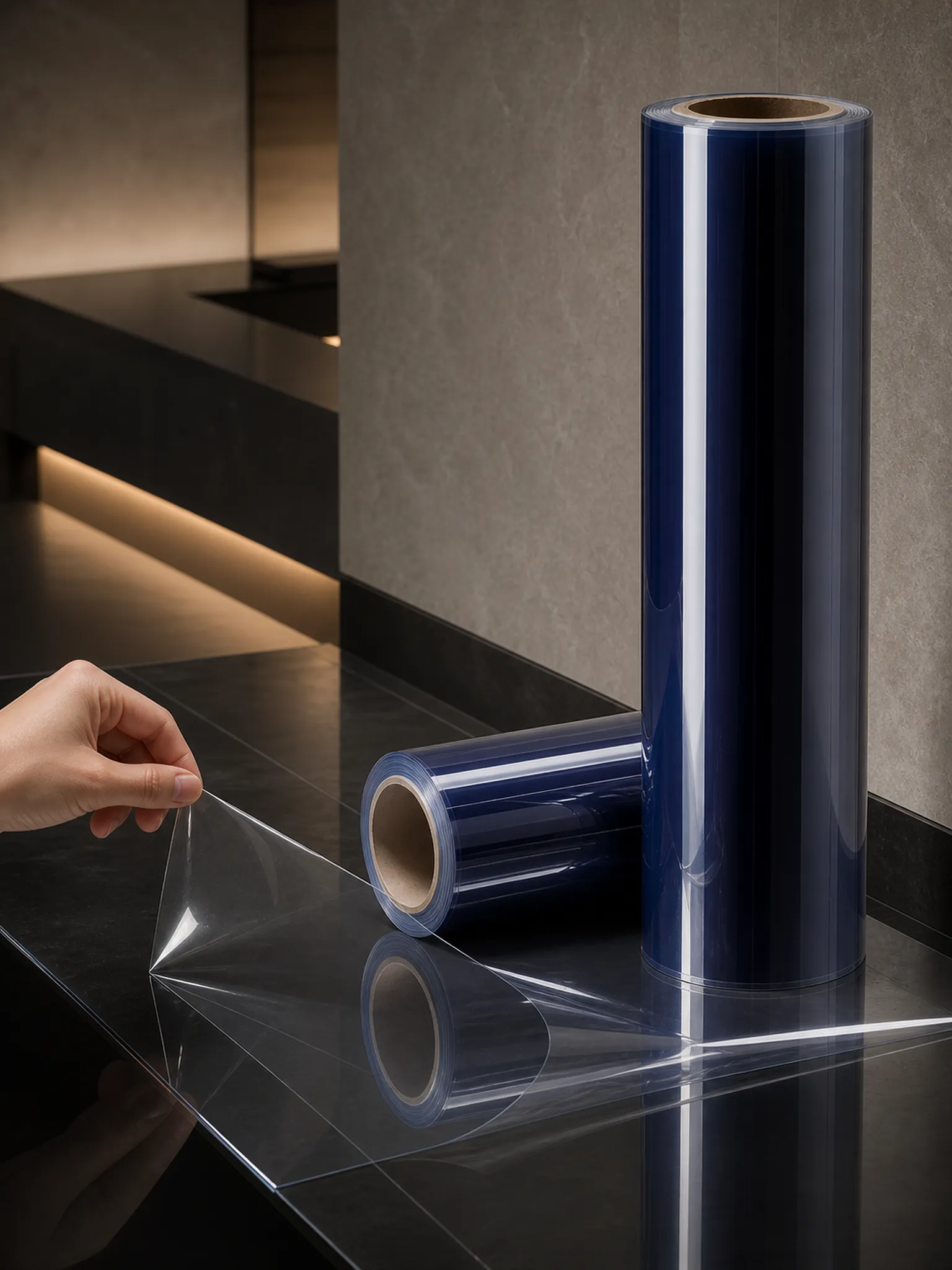 Static Cling PVC Film — Single- or double-side cling, per order