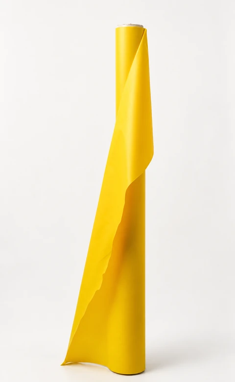 Photograph of a yellow PVC roll